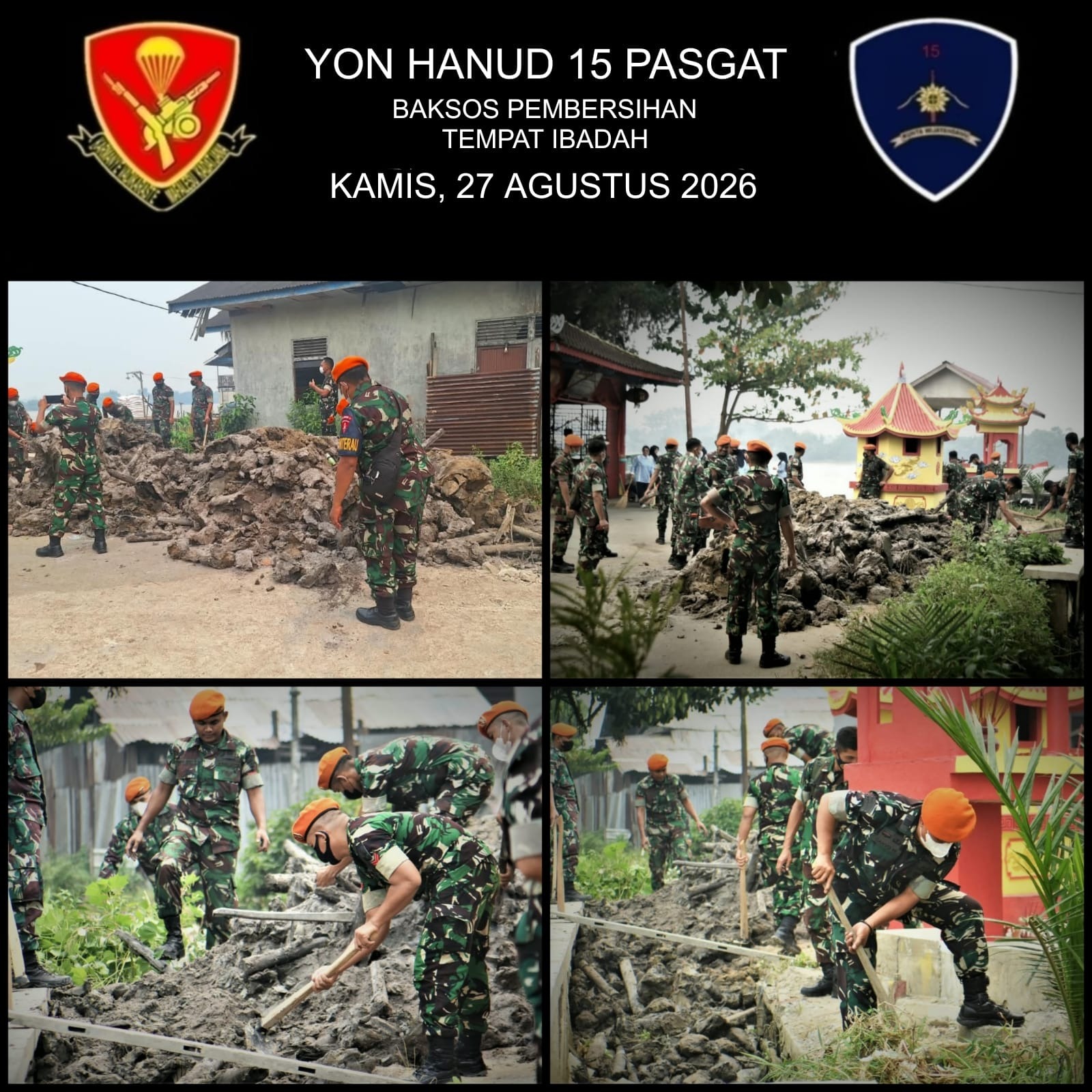Bakti Sosial HUT ke-79 Korpasgat di Klentheng Tri Darma Pontianak