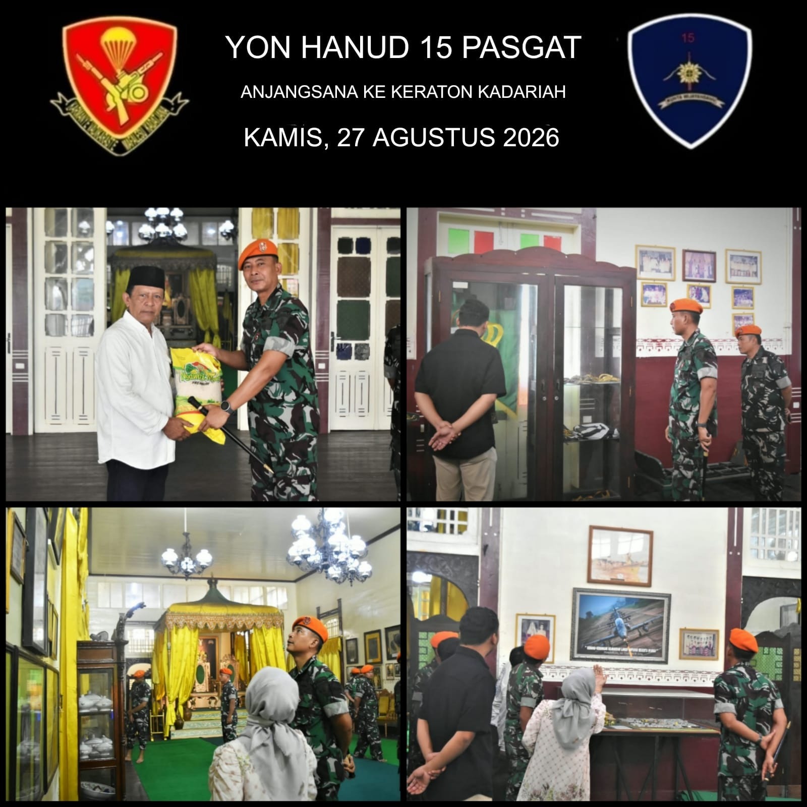 Yon Hanud 15 Pasgat Laksanakan Anjangsana ke Keraton Kadariah Pontianak